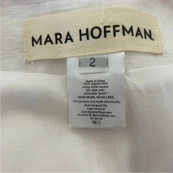 Mara Hoffman linen drop waist stripe midi linen dress - Picture 7 of 10